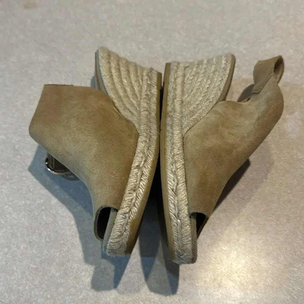 KANNA Tan Suede Slingback Espadrille Wedge